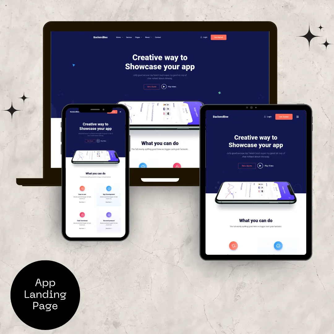 App lauch landing page